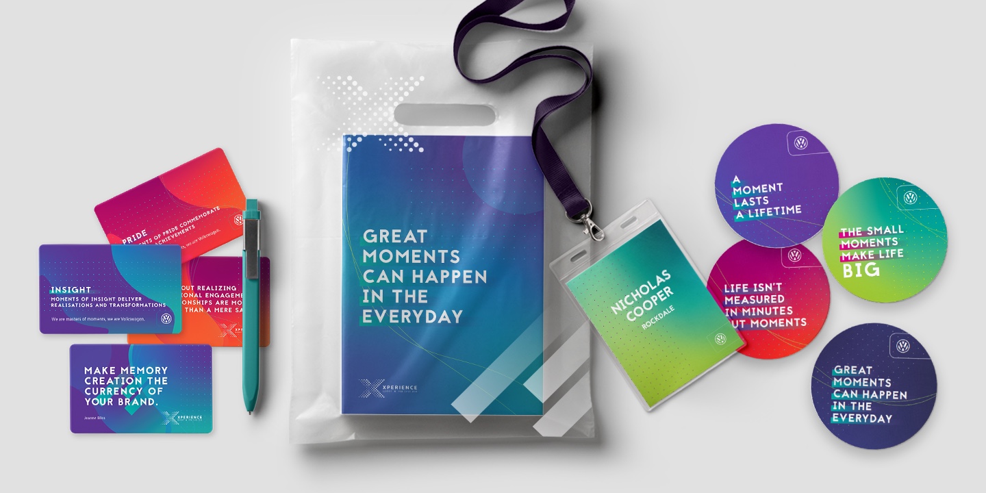 Volkswagen Collateral such as coasters, pamphlets, and name tags