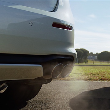 Side profile of Maserati muffler exhaust