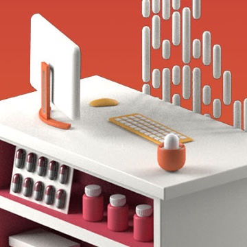 Animation still of the AusDI desk for MedicalDirector