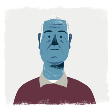 Animation of a headshot photograph of a father who has passed away