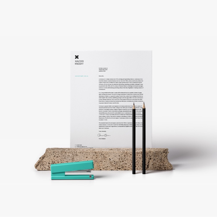 Simplistic design of pen and paper for Xavier Knight