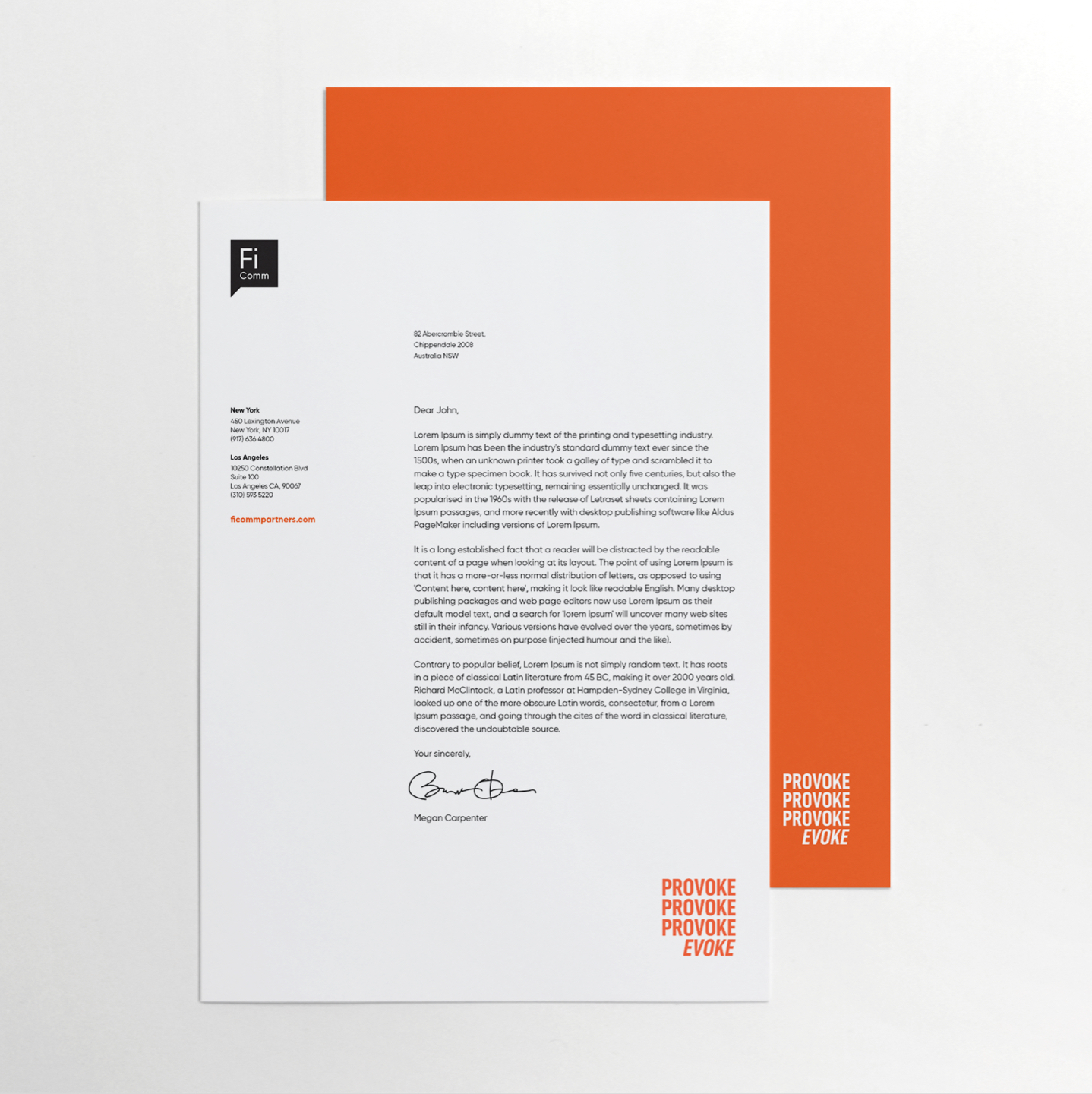 FiComm letterhead
