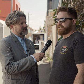 Tim Ross interviewing