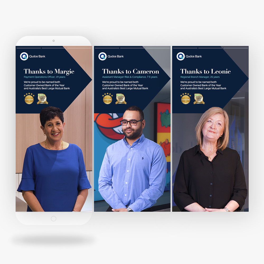 Qudos Bank awards campaign banners