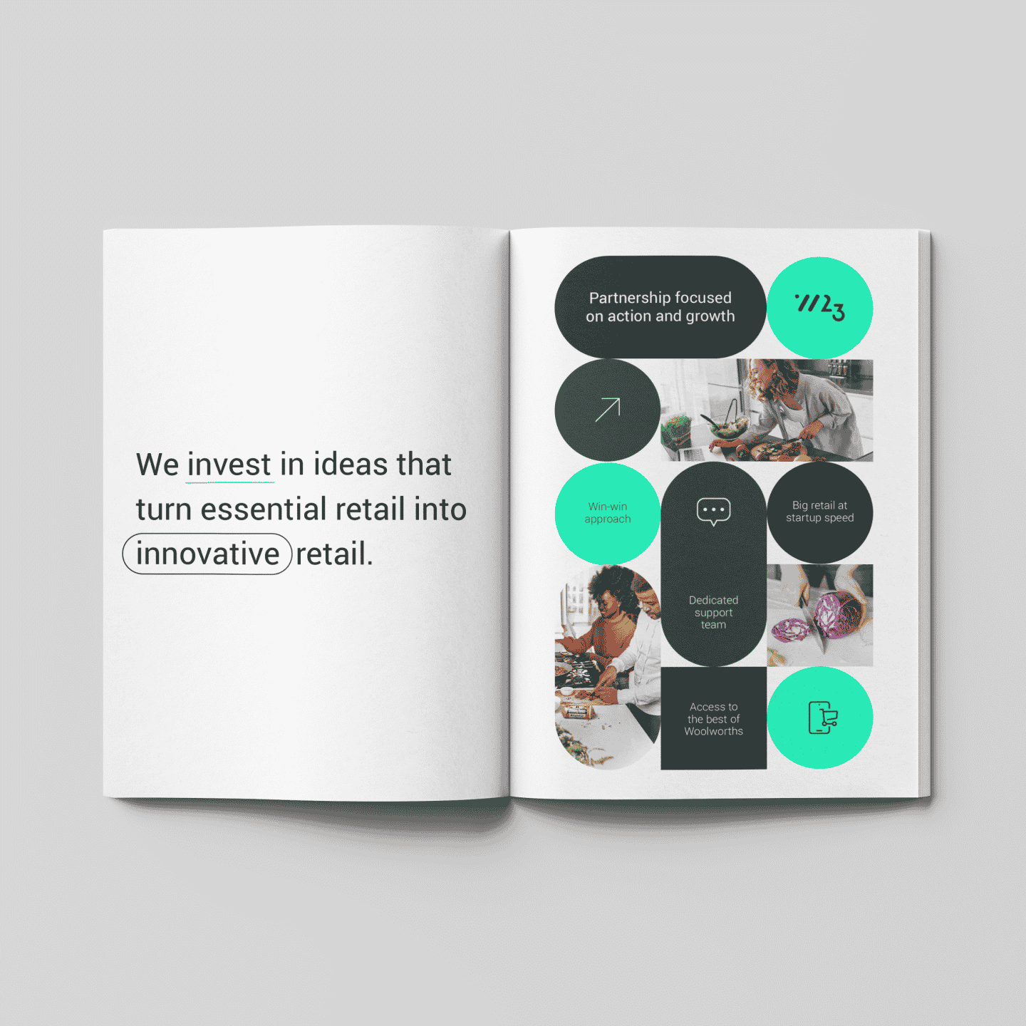 W23 rebrand brochure mock-up.